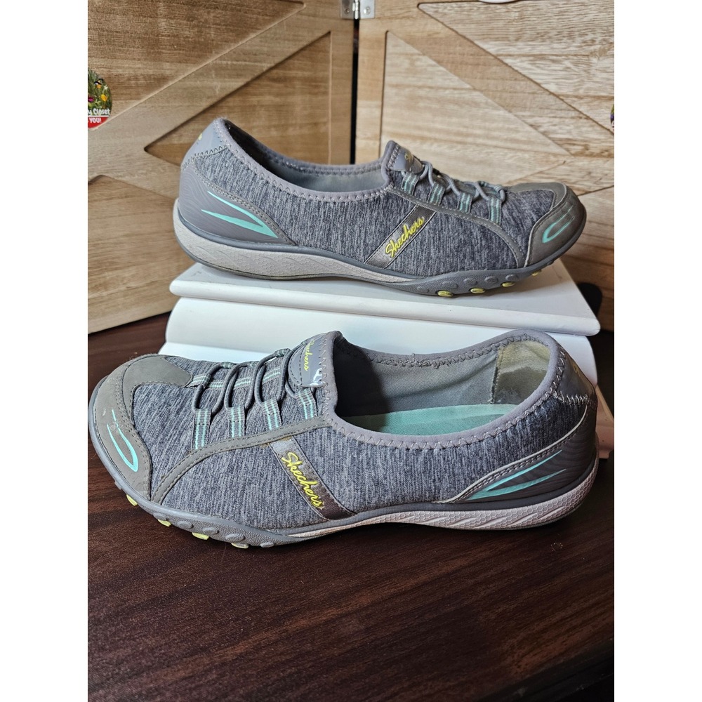 Skechers‎ Sneakers Women 9 Gray Breathe Easy Good Life Relaxed Fit 22468 #590